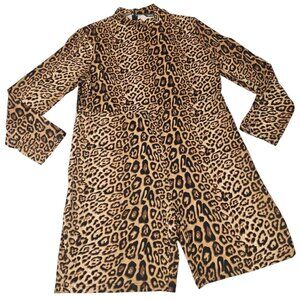 Shein Curve 4X Leopard Print Long Sleeve Short Romper